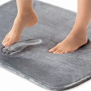 Thick Memory Foam Bath Rugs Soft Absorbent Velvet Bathroom Mats Graphite Gray